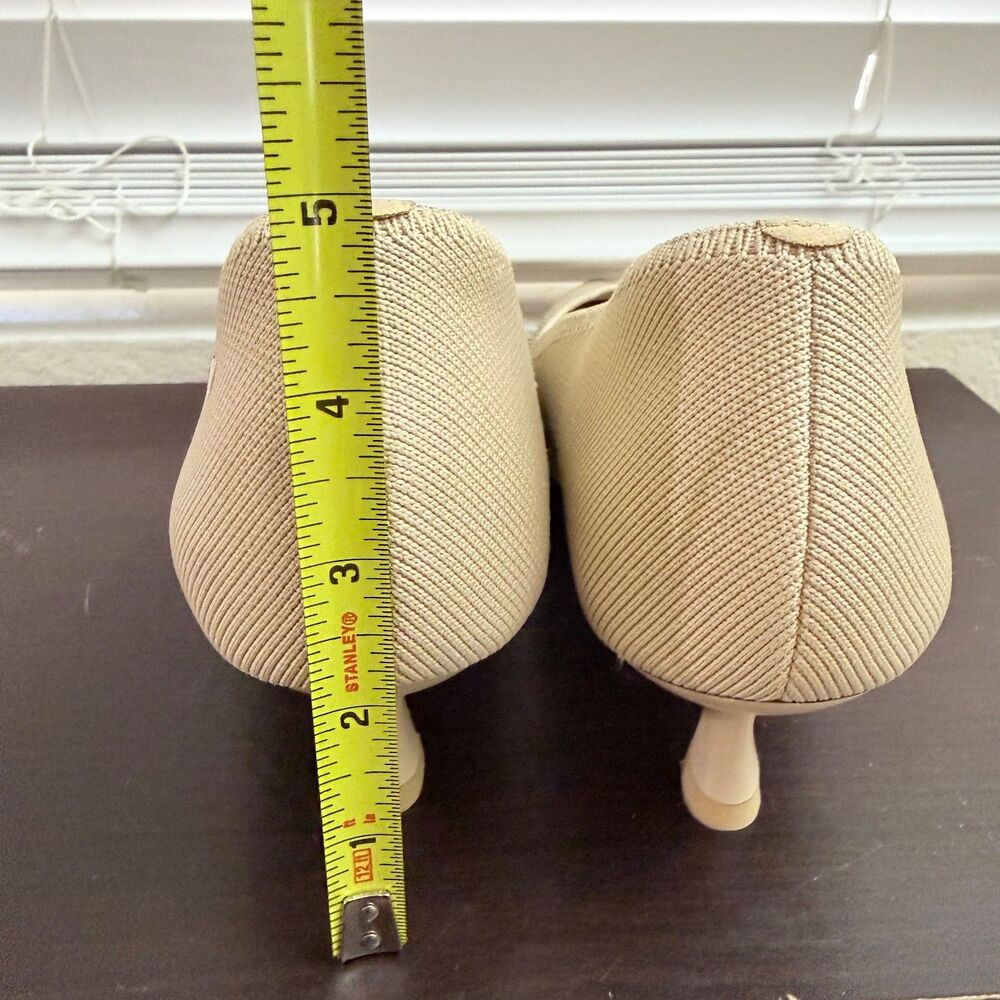 VIVAIA Scarlett Pointed Toe Kitten Heels Beige Knit Pumps Size 40 / US 9 - Picture 11 of 16
